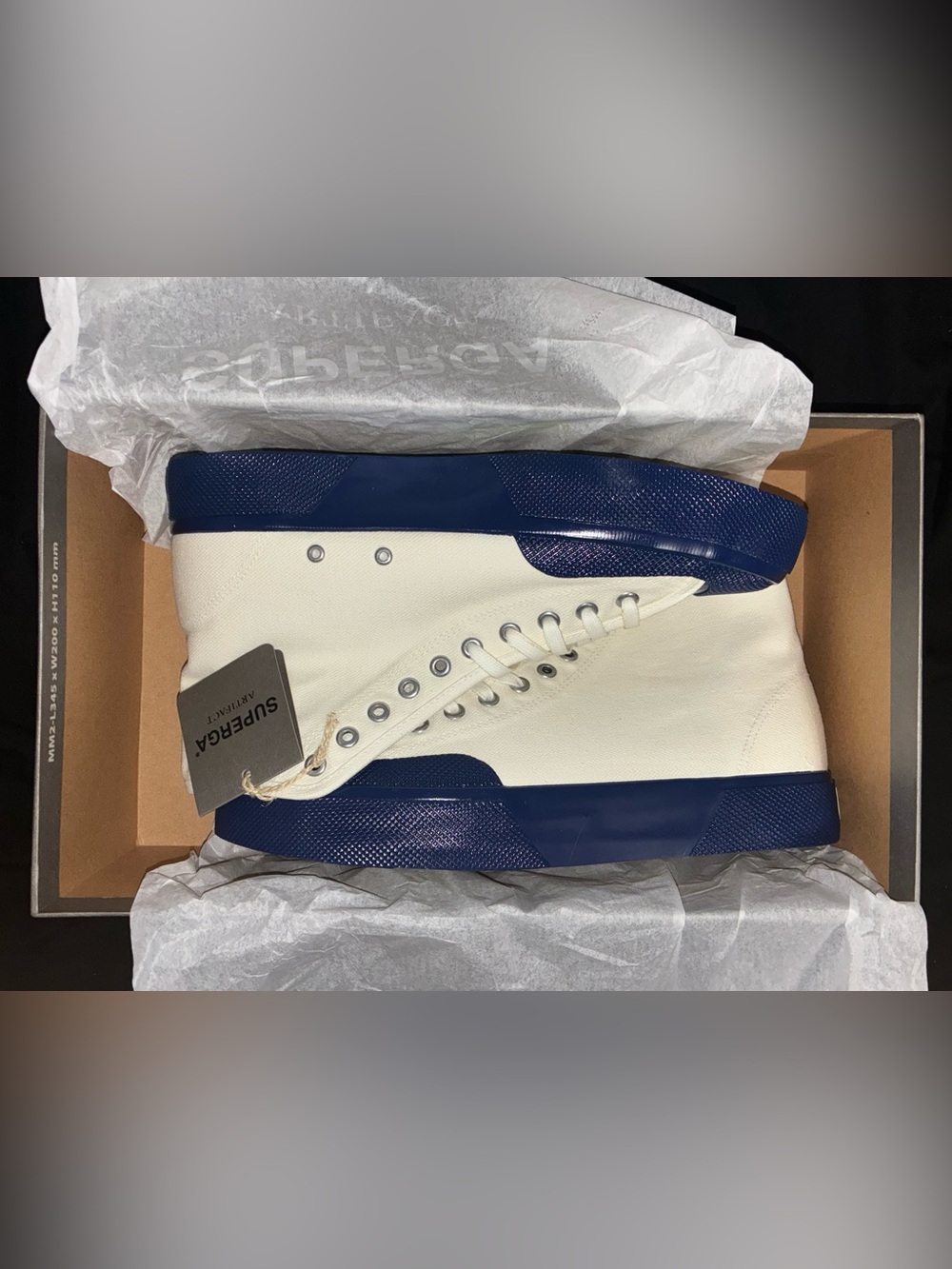 NEW SuperGA 2433 Workwear Hi Top Sneaker in Off White Blue For Men's Size 9